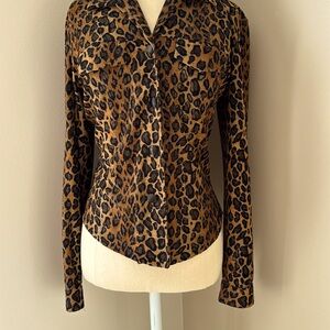 Animal print button down shirt